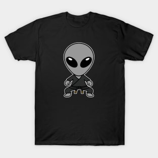 Karate Gray Alien Extraterrestrial Dark Gi T-Shirt